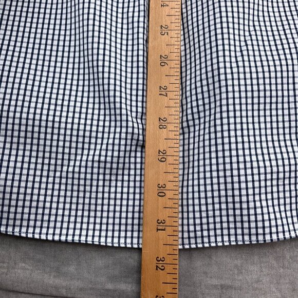 Duluth‎ Shirt Men Large Blue White Check Wrinkle Fighter Relax Fit OCBD Classic - Picture 7 of 8